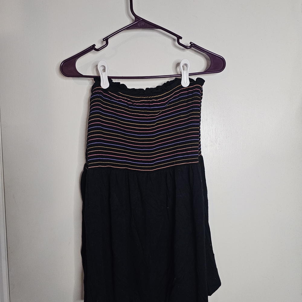 Torrid Multicolor Striped Black Crop Top